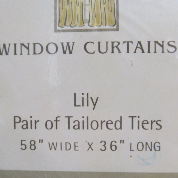 CHF Industries Curtains Pair of Tiers Embroidered Lily Flowers 58 x 36" NIP - Picture 5 of 16